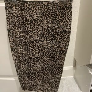 Vince Camino Leopard Midi Skirt